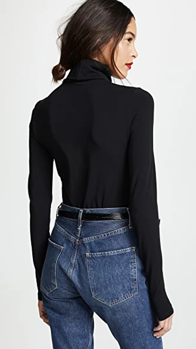 Wolford Sustainable Aurora Turtle Neck Top In Black