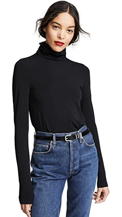 Wolford Sustainable Aurora Turtle Neck Top In Black