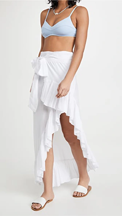Shop Tiare Hawaii Tulip Wrap Skirt In White