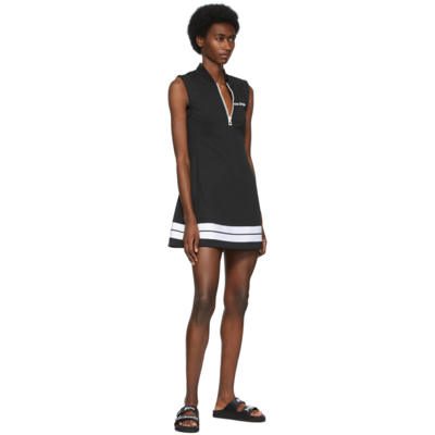 Shop Palm Angels Black Track Dress In Black White