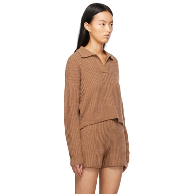 Shop Rag & Bone Tan Rib Knit Maxine Polo In Camel