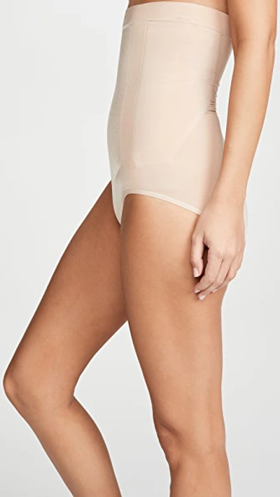 Shop Spanx Oncore High-waisted Briefs Soft Almond In Soft Nude