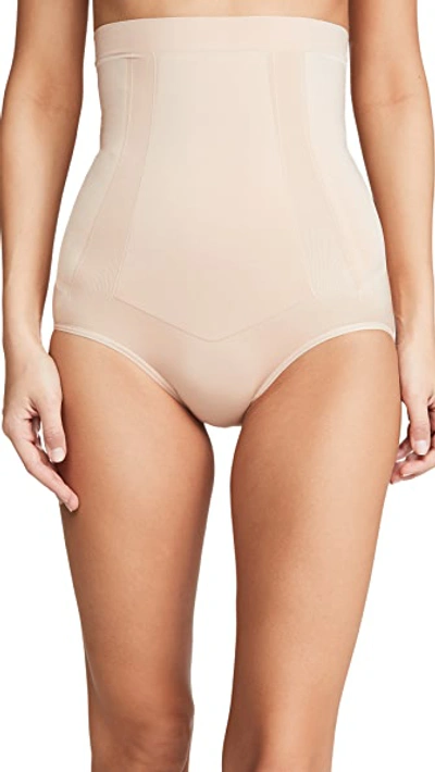 Shop Spanx Oncore High-waisted Briefs Soft Almond In Soft Nude