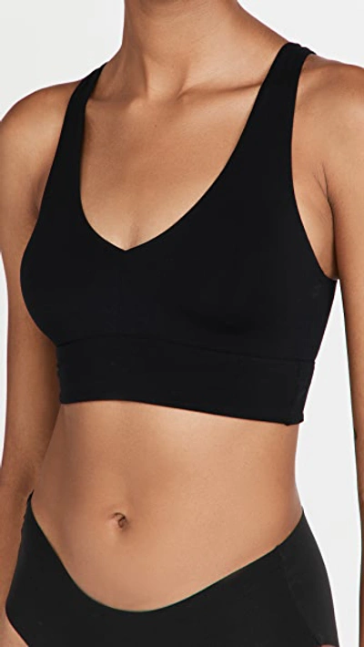 Commando Classic Comfy Scoop Neck Bralette In Black