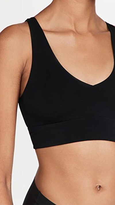 Commando Classic Comfy Scoop Neck Bralette In Black
