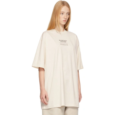 Shop Balenciaga Off-white Couture Boxy T-shirt In 0905 Chalky White/bl