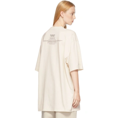Shop Balenciaga Off-white Couture Boxy T-shirt In 0905 Chalky White/bl