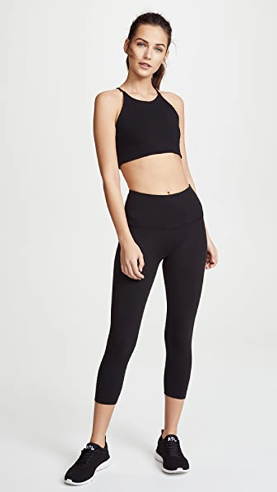 Shop Beyond Yoga Core High Waisted Capri Leggings In Black