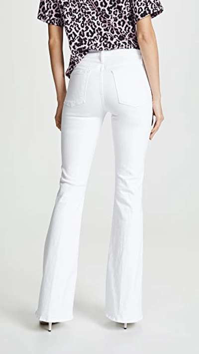 Shop Frame Le High Flare Jeans Blanc