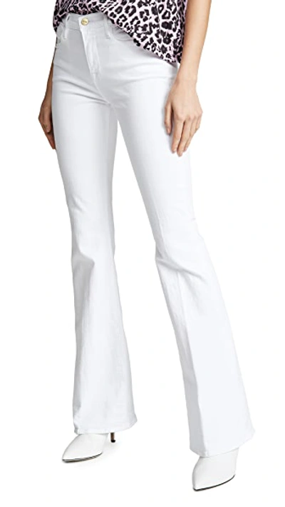 Shop Frame Le High Flare Jeans Blanc