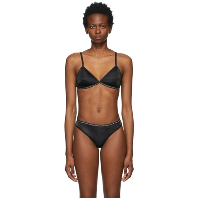 Shop Calvin Klein Underwear Black Ck One Glisten Triangle Bra In 001 Black