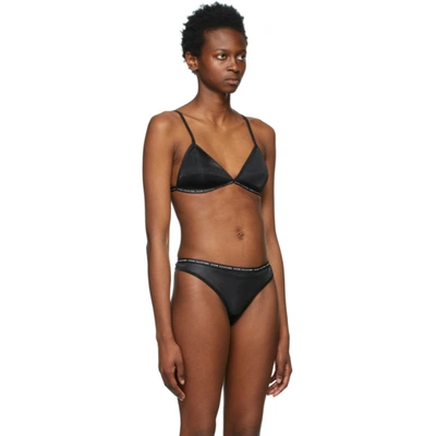 Shop Calvin Klein Underwear Black Ck One Glisten Triangle Bra In 001 Black