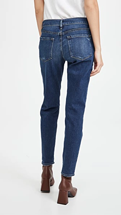 Frame Le Garcon Cropped Mid-rise Slim-leg Jeans In Azure
