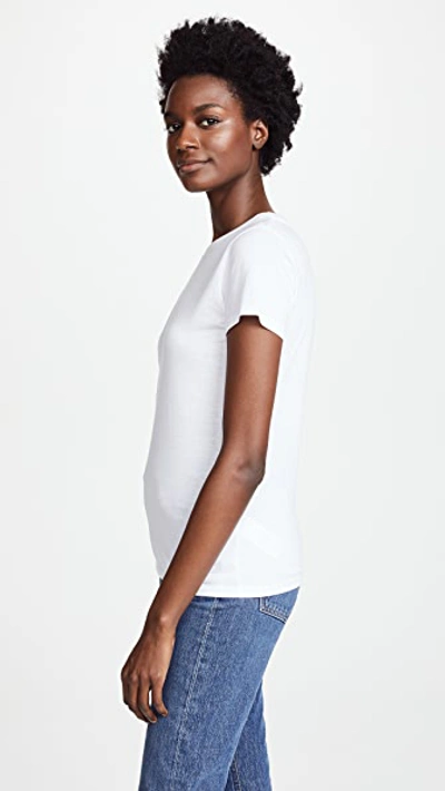 Shop Vince Essential Crew Tee In Optic White
