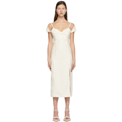 Shop Jacquemus White 'la Robe Tovallo' Dress In Ecru