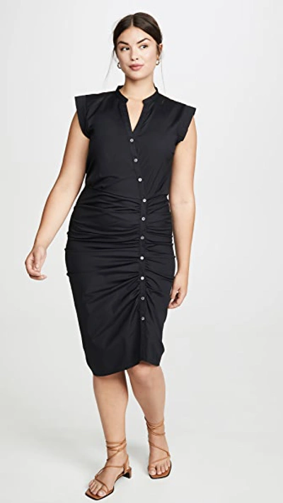 Shop Veronica Beard Long Ruched Dress Black