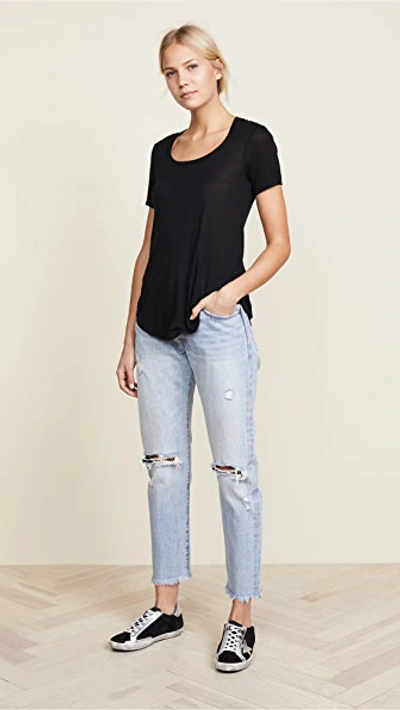 Shop Atm Anthony Thomas Melillo Modal Sweetheart Tee In Black