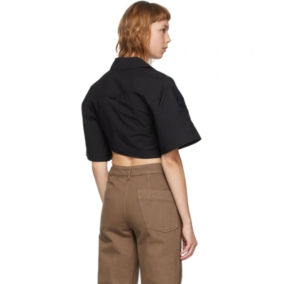 Shop Jacquemus Black 'la Chemise Capri' Short Sleeve Shirt