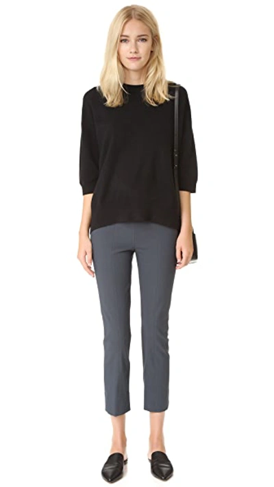 Vince Stitch Front Seam Legging Pants In Dark Grey