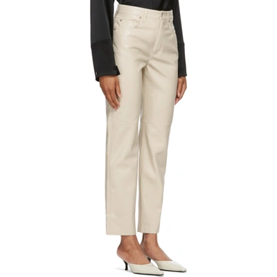 Shop Nanushka Off-white Vinni Vegan Leather Trousers In Creme