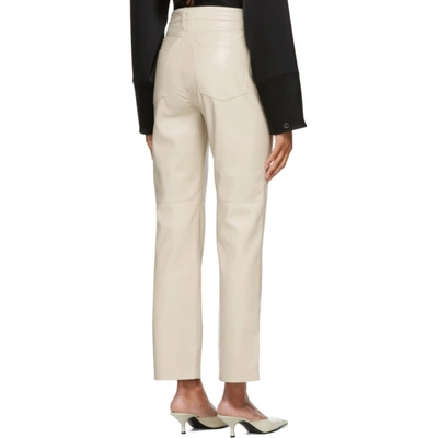 Shop Nanushka Off-white Vinni Vegan Leather Trousers In Creme