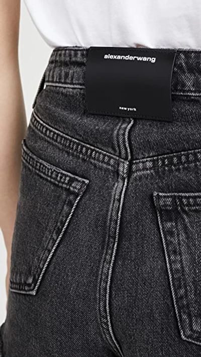 Alexander Wang Bite Distressed Denim Shorts In Grey Aged