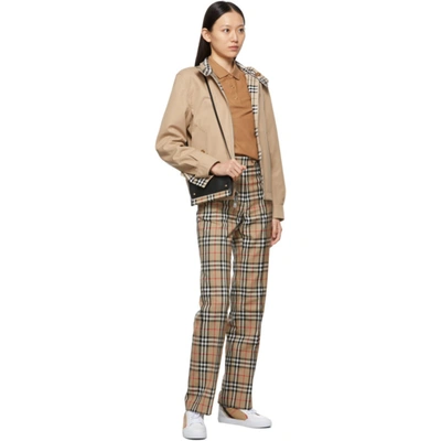 Shop Burberry Beige Vintage Check Trousers In Archive Beige Ip Chk