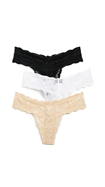 Shop Cosabella Never Say Never Cutie 3 Pack Low Rise Thongs Black/white/blush