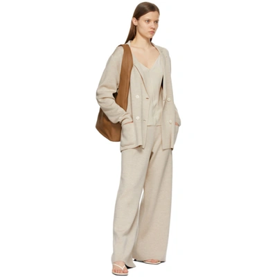 Shop The Row Beige Wool & Silk Chopok Blazer In Bel Beige Melange