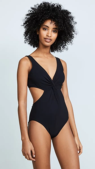 Shop Karla Colletto V Neck Underwire Swimsuit Black