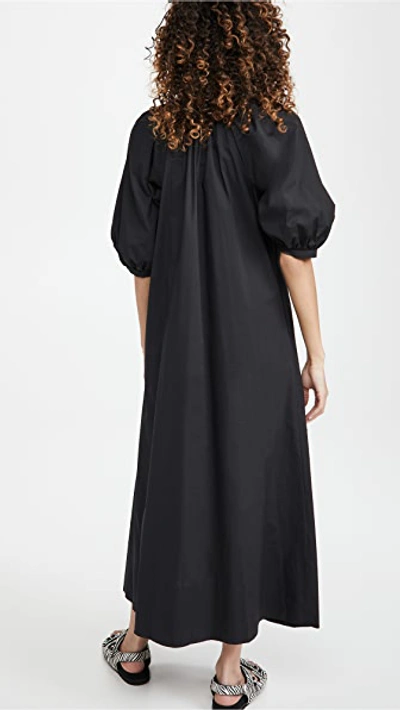 Staud Black Vincent Midi Dress In Black