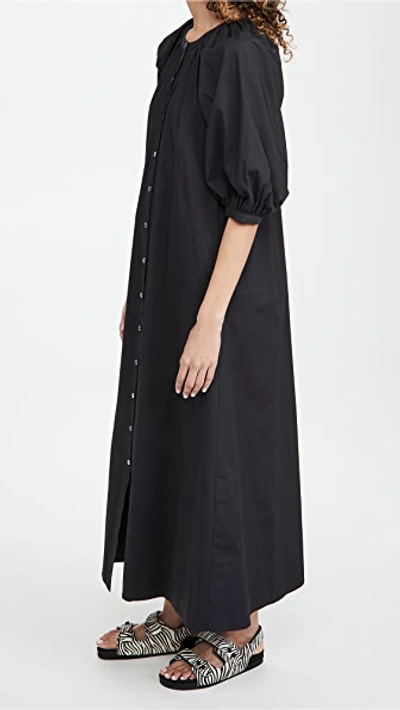 Staud Black Vincent Midi Dress In Black