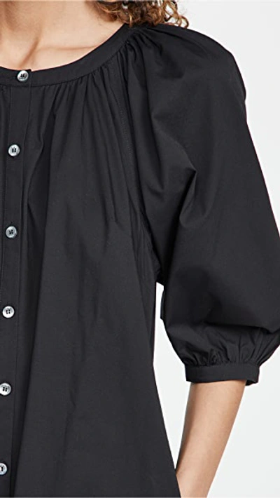Staud Black Vincent Midi Dress In Black