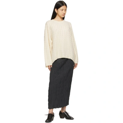 Shop Totême Off-white Cashmere Cable Knit Sweater In 110 Off-white