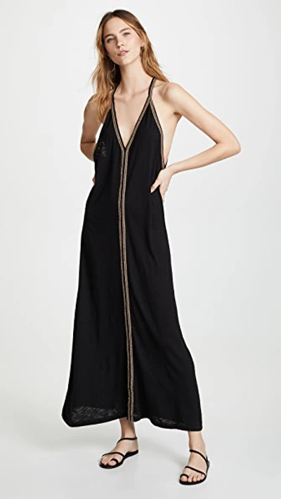 Pitusa Pima Maxi Sundress In Black In Black