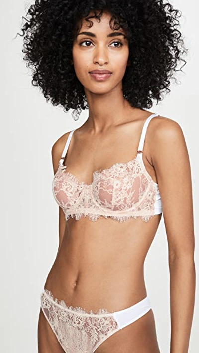 Skarlett Blue Entice Underwire Balconette Bra In White/nylon