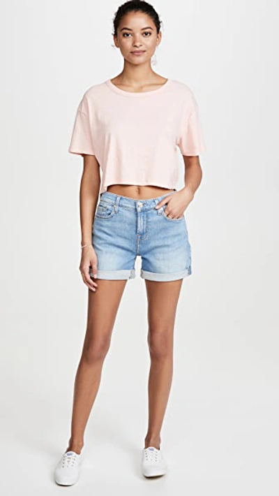 Shop 7 For All Mankind Mid Roll Shorts In Melrose