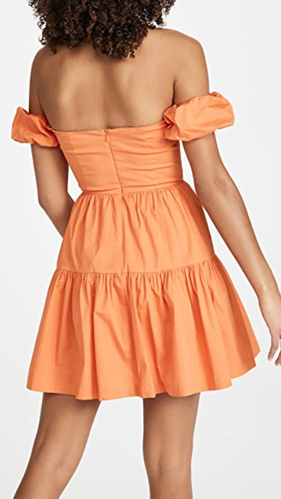 Shop Staud Mini Elio Dress In Nectarine