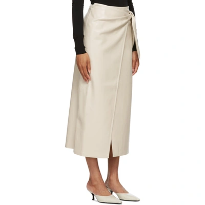 Shop Nanushka Off-white Vegan Leather Amas Skirt In Creme