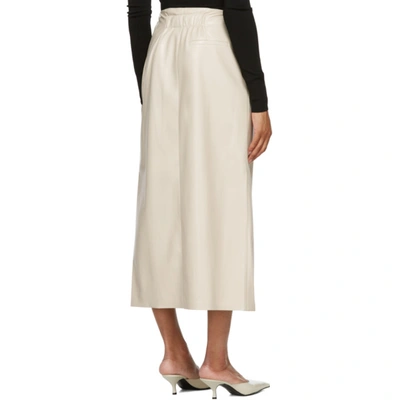 Shop Nanushka Off-white Vegan Leather Amas Skirt In Creme