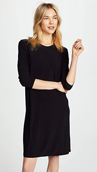 Shop Norma Kamali Kamali Kulture Go Crew Neck Dress Black