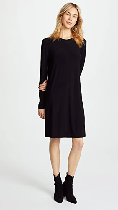 Shop Norma Kamali Kamali Kulture Go Crew Neck Dress Black