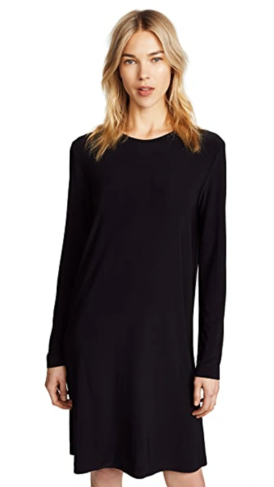 Shop Norma Kamali Kamali Kulture Go Crew Neck Dress Black