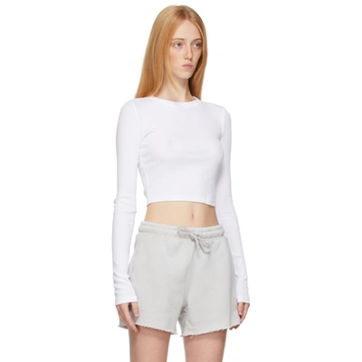 Shop Cotton Citizen White Verona Crop Long Sleeve T-shirt