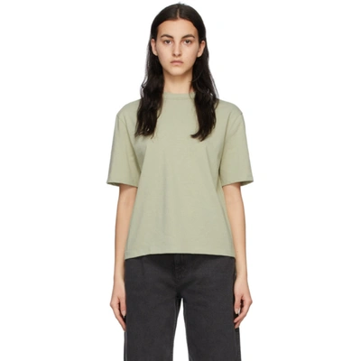 Shop Amomento Green Mock Neck T-shirt In Olive