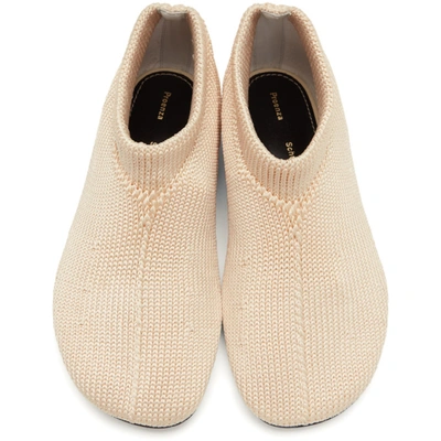 Shop Proenza Schouler Off-white Rondo Knit Slippers In 13121 Ecru