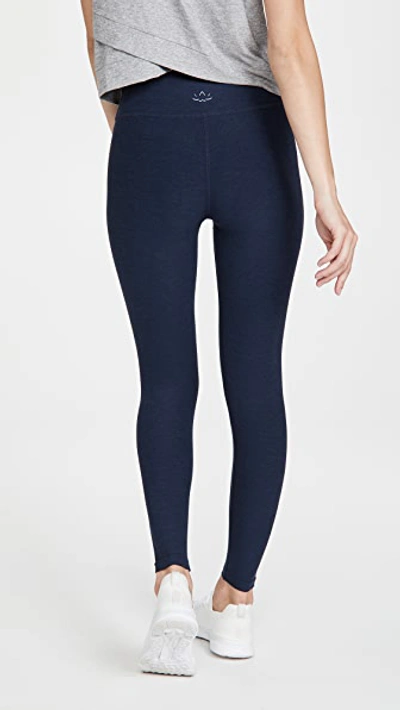 Shop Beyond Yoga High Waisted Midi Leggings In Nocturnal Navy