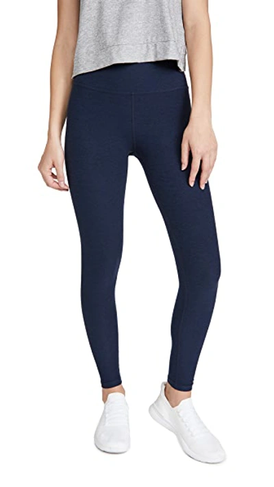 Shop Beyond Yoga High Waisted Midi Leggings In Nocturnal Navy