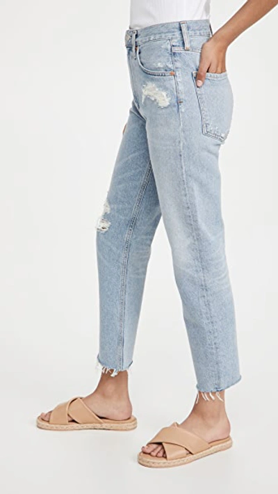 Shop Citizens Of Humanity Daphne Crop High Rise Stovepipe Jeans In Aster