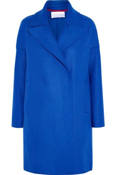 Shop Harris Wharf London Wool-felt Coat In Blue
